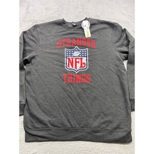 NFL x Stranger Things Eleven Crewneck Sweatshirt Charcoal Gray Mens XL New